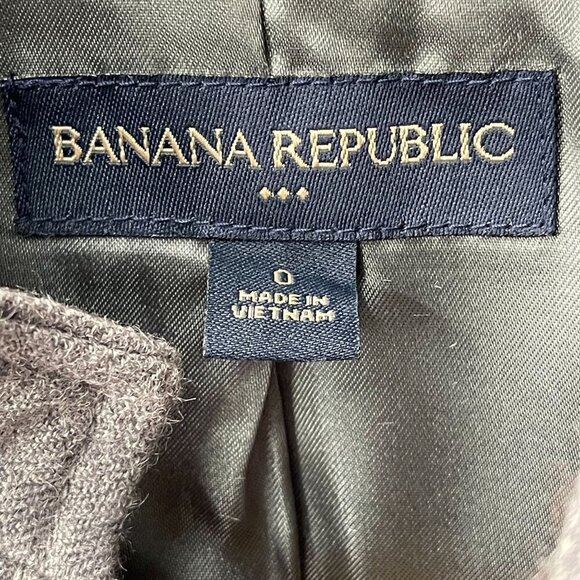 BANANA REPUBLIC Size 0 Gray MILITARY EQUESTRIAN Hunting Wool Blazer Jacket - Picture 4 of 4